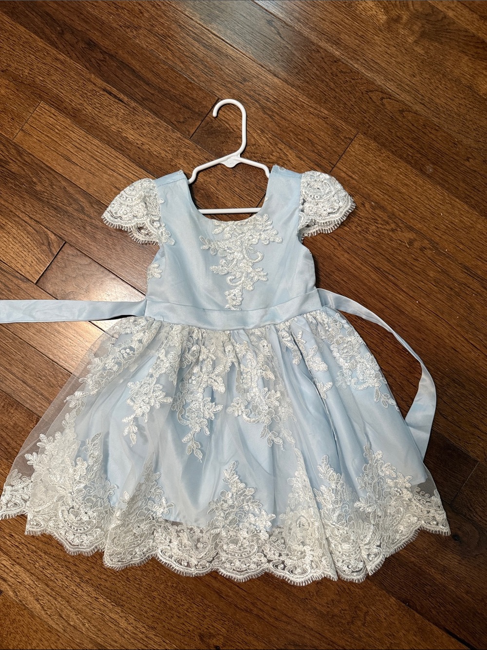 Jessica Simpson Light Blue Lace Tulle Dress